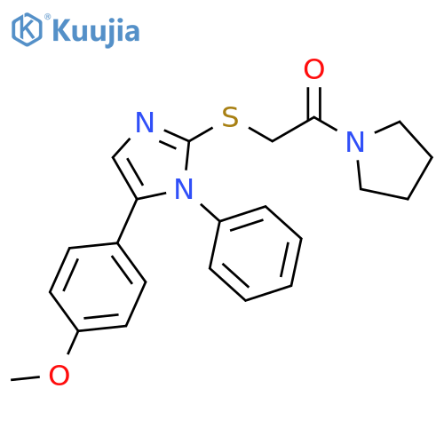 2-{[5-(4-methoxyphenyl)-1-phenyl-1H-imidazol-2-yl]sulfanyl}-1-(pyrrolidin-1-yl)ethan-1-one structure