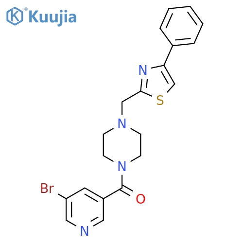 1-(5-bromopyridine-3-carbonyl)-4-(4-phenyl-1,3-thiazol-2-yl)methylpiperazine structure