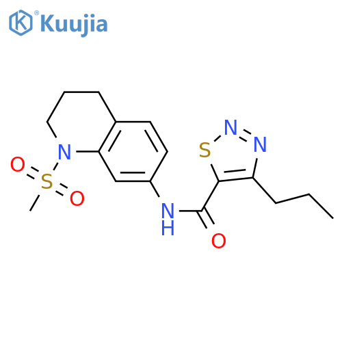 N-(1-methanesulfonyl-1,2,3,4-tetrahydroquinolin-7-yl)-4-propyl-1,2,3-thiadiazole-5-carboxamide structure