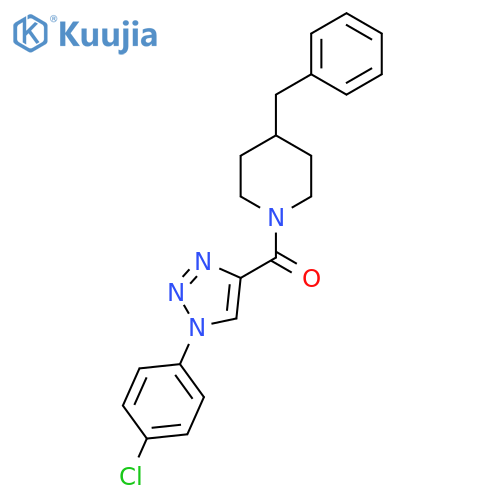 4-benzyl-1-[1-(4-chlorophenyl)-1H-1,2,3-triazole-4-carbonyl]piperidine structure