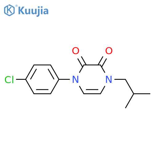1-(4-chlorophenyl)-4-(2-methylpropyl)-1,2,3,4-tetrahydropyrazine-2,3-dione structure