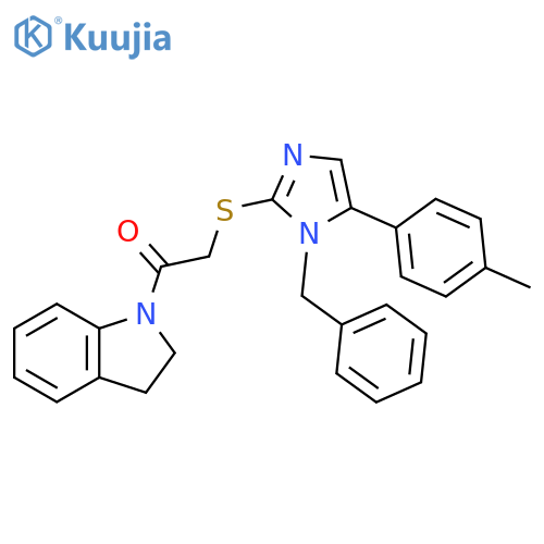 2-{[1-benzyl-5-(4-methylphenyl)-1H-imidazol-2-yl]sulfanyl}-1-(2,3-dihydro-1H-indol-1-yl)ethan-1-one structure