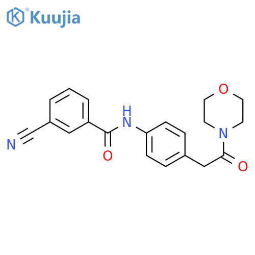 3-cyano-N-{4-[2-(morpholin-4-yl)-2-oxoethyl]phenyl}benzamide structure