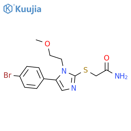 2-{[5-(4-bromophenyl)-1-(2-methoxyethyl)-1H-imidazol-2-yl]sulfanyl}acetamide structure