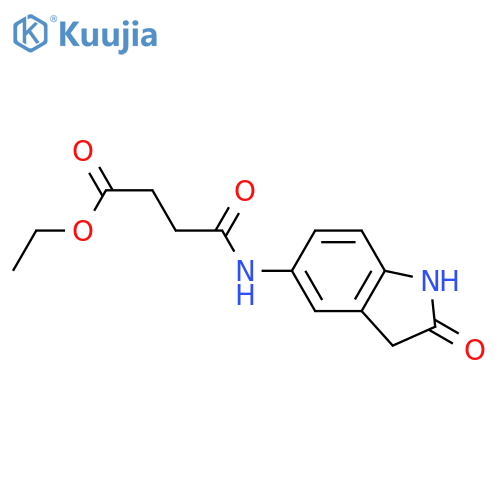 ethyl 3-(2-oxo-2,3-dihydro-1H-indol-5-yl)carbamoylpropanoate structure