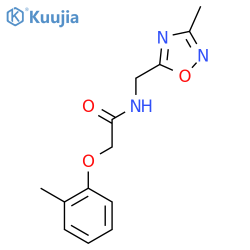 N-(3-methyl-1,2,4-oxadiazol-5-yl)methyl-2-(2-methylphenoxy)acetamide structure