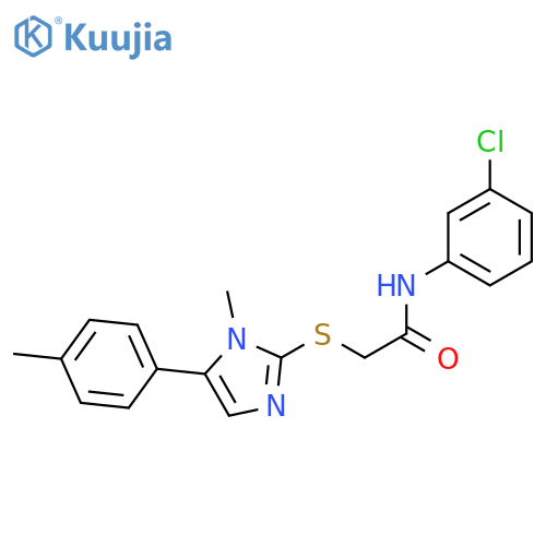 N-(3-chlorophenyl)-2-{[1-methyl-5-(4-methylphenyl)-1H-imidazol-2-yl]sulfanyl}acetamide structure