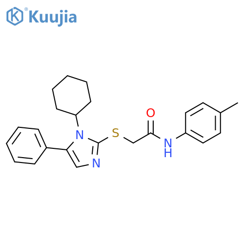 2-[(1-cyclohexyl-5-phenyl-1H-imidazol-2-yl)sulfanyl]-N-(4-methylphenyl)acetamide structure