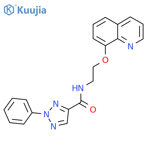 2-phenyl-N-2-(quinolin-8-yloxy)ethyl-2H-1,2,3-triazole-4-carboxamide structure