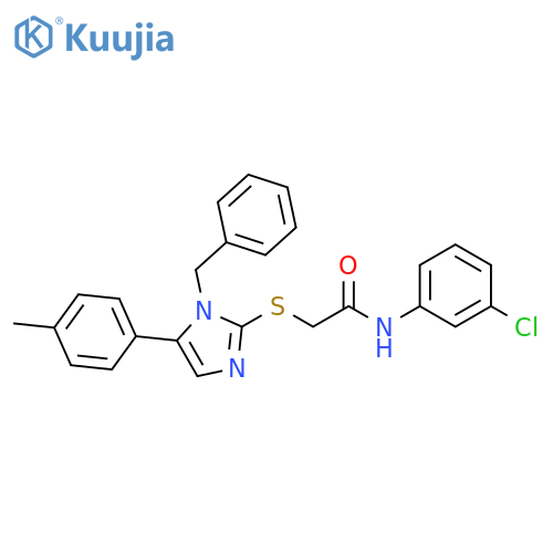 2-{[1-benzyl-5-(4-methylphenyl)-1H-imidazol-2-yl]sulfanyl}-N-(3-chlorophenyl)acetamide structure