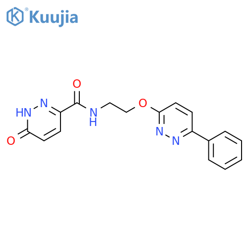 6-oxo-N-{2-[(6-phenylpyridazin-3-yl)oxy]ethyl}-1,6-dihydropyridazine-3-carboxamide structure