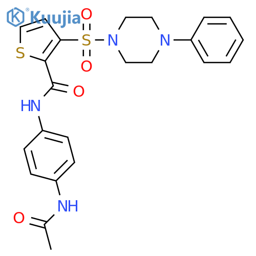 N-(4-acetamidophenyl)-3-[(4-phenylpiperazin-1-yl)sulfonyl]thiophene-2-carboxamide structure
