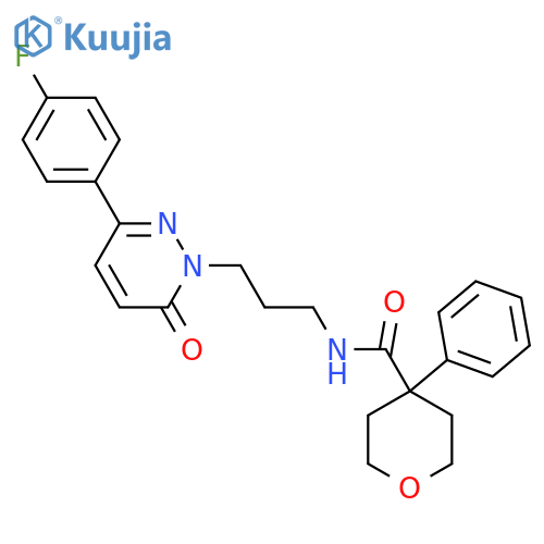 N-{3-3-(4-fluorophenyl)-6-oxo-1,6-dihydropyridazin-1-ylpropyl}-4-phenyloxane-4-carboxamide structure