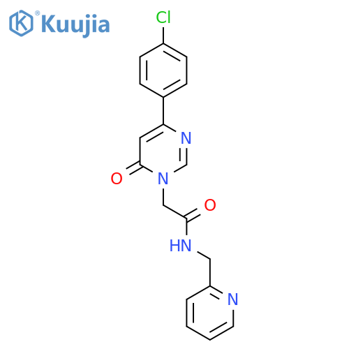 2-4-(4-chlorophenyl)-6-oxo-1,6-dihydropyrimidin-1-yl-N-(pyridin-2-yl)methylacetamide structure