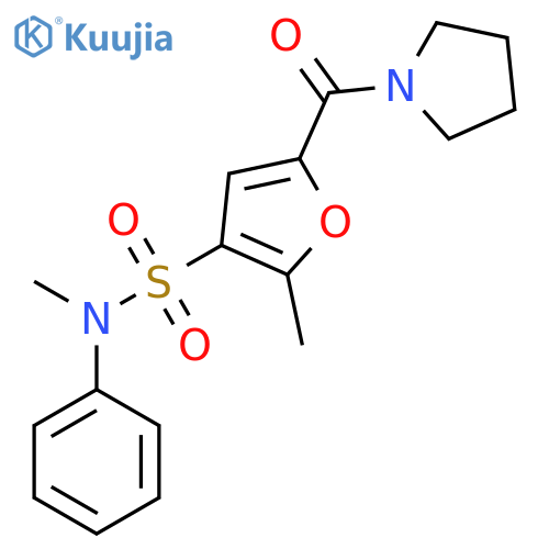 N,2-dimethyl-N-phenyl-5-(pyrrolidine-1-carbonyl)furan-3-sulfonamide structure