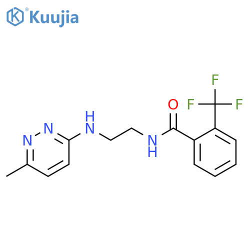 N-{2-(6-methylpyridazin-3-yl)aminoethyl}-2-(trifluoromethyl)benzamide structure