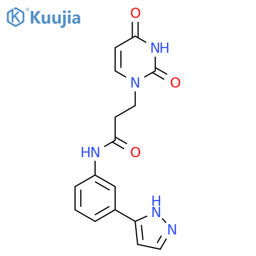 3-(2,4-dioxo-1,2,3,4-tetrahydropyrimidin-1-yl)-N-3-(1H-pyrazol-3-yl)phenylpropanamide structure