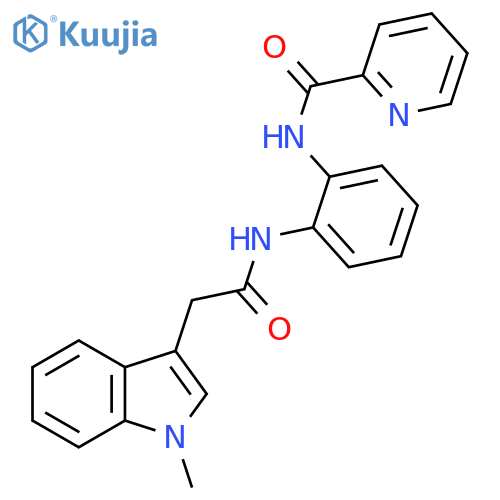 N-{2-2-(1-methyl-1H-indol-3-yl)acetamidophenyl}pyridine-2-carboxamide structure