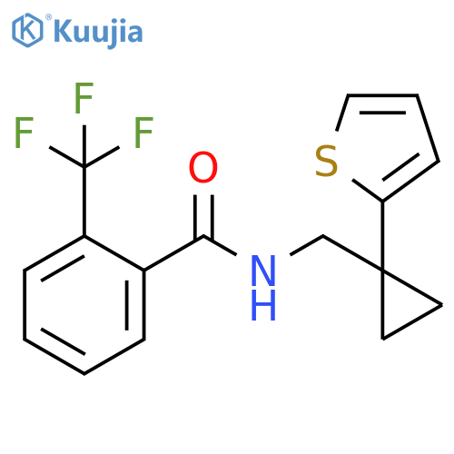 N-{1-(thiophen-2-yl)cyclopropylmethyl}-2-(trifluoromethyl)benzamide structure