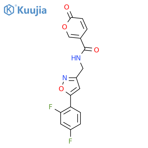 N-{[5-(2,4-difluorophenyl)-1,2-oxazol-3-yl]methyl}-2-oxo-2H-pyran-5-carboxamide structure