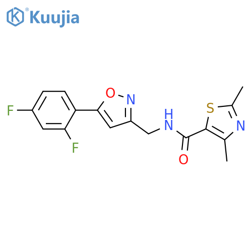 N-{5-(2,4-difluorophenyl)-1,2-oxazol-3-ylmethyl}-2,4-dimethyl-1,3-thiazole-5-carboxamide structure