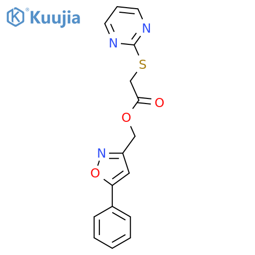 (5-phenyl-1,2-oxazol-3-yl)methyl 2-(pyrimidin-2-ylsulfanyl)acetate structure