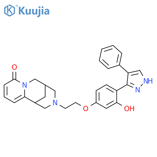 11-{2-[3-hydroxy-4-(4-phenyl-1H-pyrazol-3-yl)phenoxy]ethyl}-7,11-diazatricyclo[7.3.1.0^{2,7}]trideca-2,4-dien-6-one structure