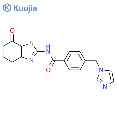 4-(1H-imidazol-1-yl)methyl-N-(7-oxo-4,5,6,7-tetrahydro-1,3-benzothiazol-2-yl)benzamide structure