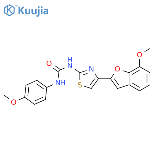 3-4-(7-methoxy-1-benzofuran-2-yl)-1,3-thiazol-2-yl-1-(4-methoxyphenyl)urea structure