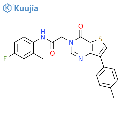 N-(4-fluoro-2-methylphenyl)-2-[7-(4-methylphenyl)-4-oxo-3H,4H-thieno[3,2-d]pyrimidin-3-yl]acetamide structure