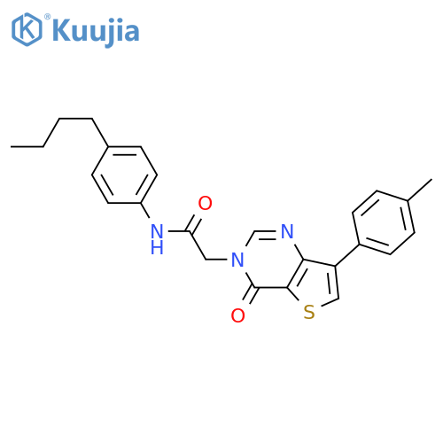 N-(4-butylphenyl)-2-[7-(4-methylphenyl)-4-oxo-3H,4H-thieno[3,2-d]pyrimidin-3-yl]acetamide structure