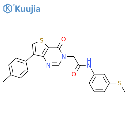 2-[7-(4-methylphenyl)-4-oxo-3H,4H-thieno[3,2-d]pyrimidin-3-yl]-N-[3-(methylsulfanyl)phenyl]acetamide structure