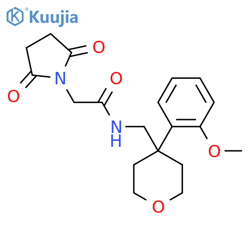 2-(2,5-dioxopyrrolidin-1-yl)-N-{4-(2-methoxyphenyl)oxan-4-ylmethyl}acetamide structure
