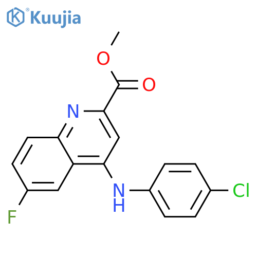 methyl 4-[(4-chlorophenyl)amino]-6-fluoroquinoline-2-carboxylate structure