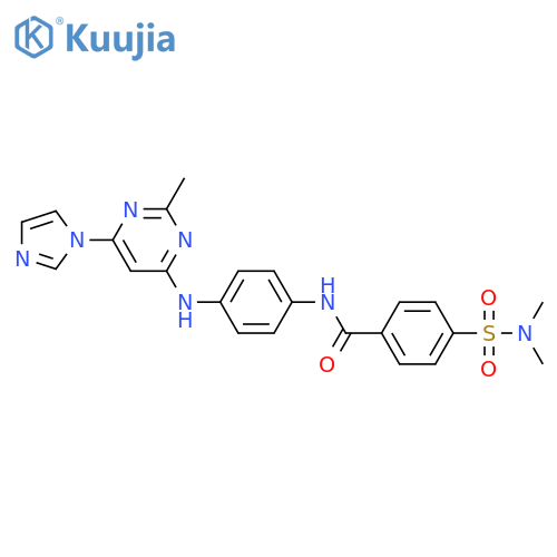 4-(dimethylsulfamoyl)-N-(4-{[6-(1H-imidazol-1-yl)-2-methylpyrimidin-4-yl]amino}phenyl)benzamide structure