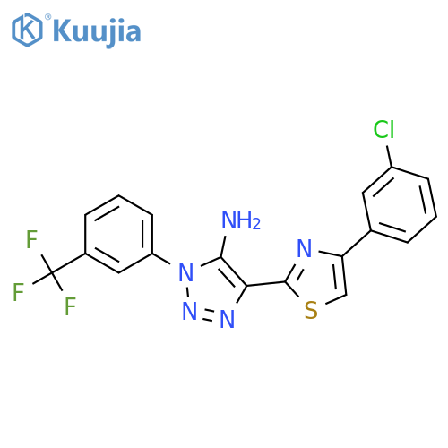 4-[4-(3-chlorophenyl)-1,3-thiazol-2-yl]-1-[3-(trifluoromethyl)phenyl]-1H-1,2,3-triazol-5-amine structure