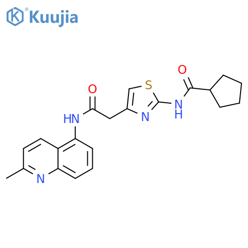 N-(4-{(2-methylquinolin-5-yl)carbamoylmethyl}-1,3-thiazol-2-yl)cyclopentanecarboxamide structure