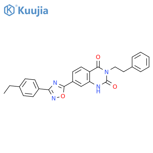 7-[3-(4-ethylphenyl)-1,2,4-oxadiazol-5-yl]-3-(2-phenylethyl)-1,2,3,4-tetrahydroquinazoline-2,4-dione structure