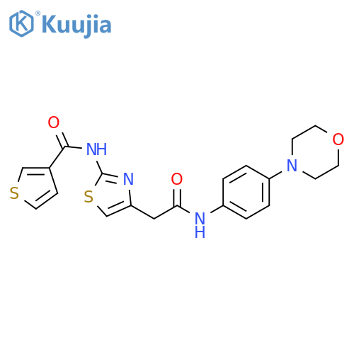N-4-({4-(morpholin-4-yl)phenylcarbamoyl}methyl)-1,3-thiazol-2-ylthiophene-3-carboxamide structure