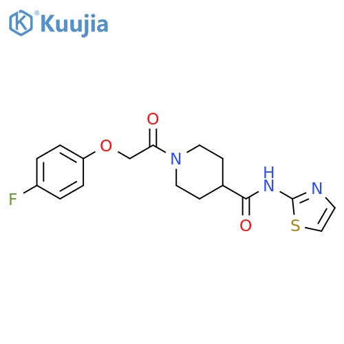 1-2-(4-fluorophenoxy)acetyl-N-(1,3-thiazol-2-yl)piperidine-4-carboxamide structure