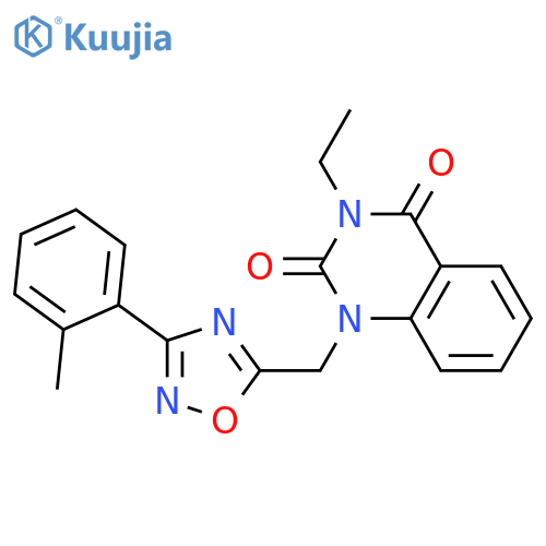3-ethyl-1-{[3-(2-methylphenyl)-1,2,4-oxadiazol-5-yl]methyl}-1,2,3,4-tetrahydroquinazoline-2,4-dione structure