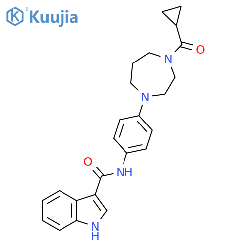 N-4-(4-cyclopropanecarbonyl-1,4-diazepan-1-yl)phenyl-1H-indole-3-carboxamide structure