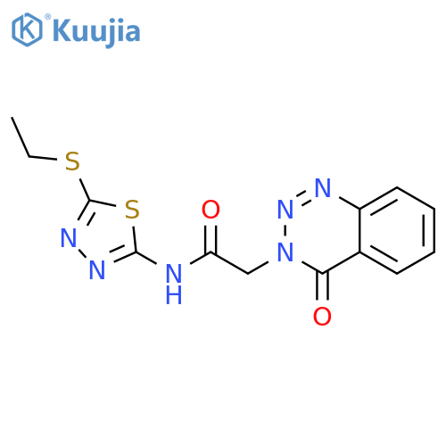 N-5-(ethylsulfanyl)-1,3,4-thiadiazol-2-yl-2-(4-oxo-3,4-dihydro-1,2,3-benzotriazin-3-yl)acetamide structure