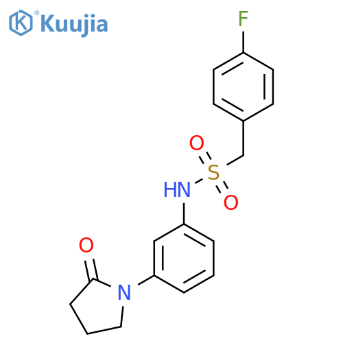 1-(4-fluorophenyl)-N-3-(2-oxopyrrolidin-1-yl)phenylmethanesulfonamide structure
