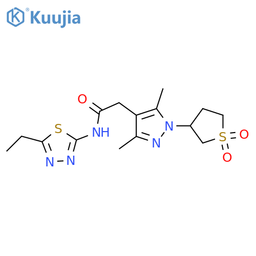 2-1-(1,1-dioxo-1lambda6-thiolan-3-yl)-3,5-dimethyl-1H-pyrazol-4-yl-N-(5-ethyl-1,3,4-thiadiazol-2-yl)acetamide structure
