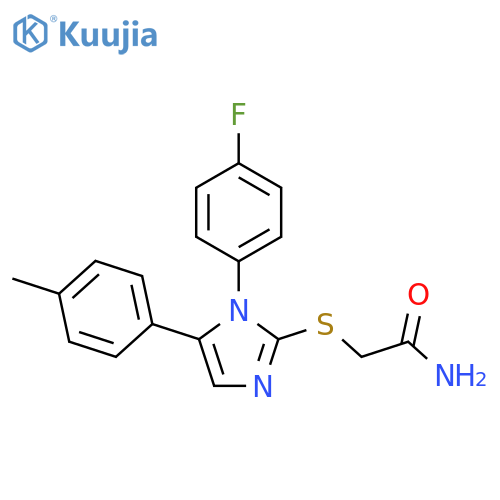2-{[1-(4-fluorophenyl)-5-(4-methylphenyl)-1H-imidazol-2-yl]sulfanyl}acetamide structure
