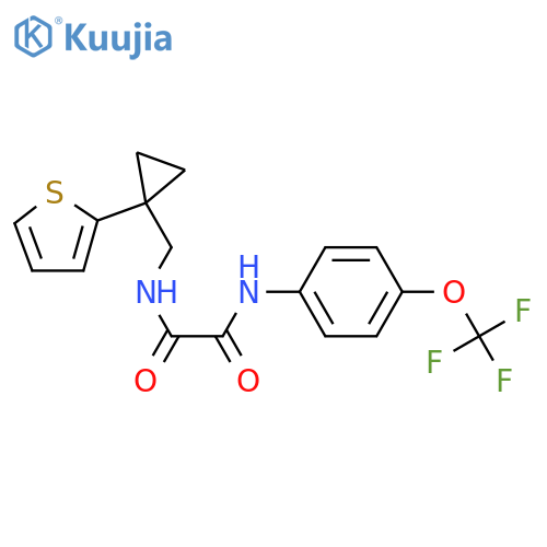 N-{1-(thiophen-2-yl)cyclopropylmethyl}-N'-4-(trifluoromethoxy)phenylethanediamide structure