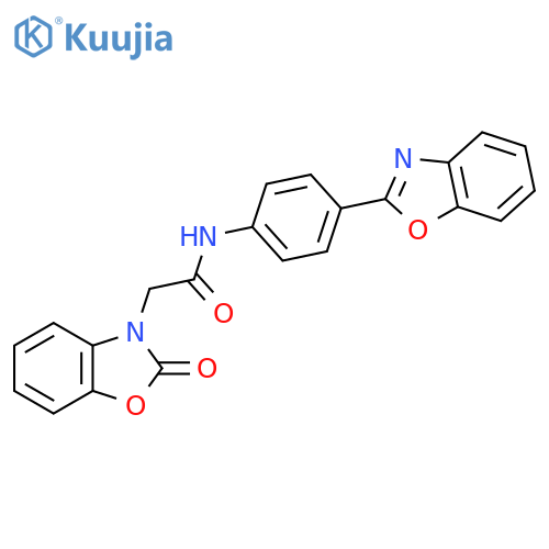 N-4-(1,3-benzoxazol-2-yl)phenyl-2-(2-oxo-2,3-dihydro-1,3-benzoxazol-3-yl)acetamide structure