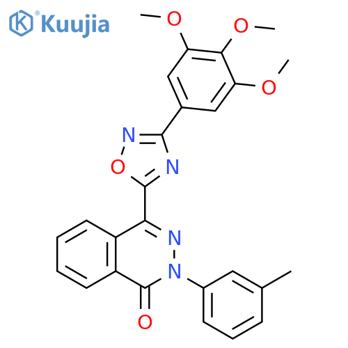 2-(3-methylphenyl)-4-[3-(3,4,5-trimethoxyphenyl)-1,2,4-oxadiazol-5-yl]-1,2-dihydrophthalazin-1-one structure
