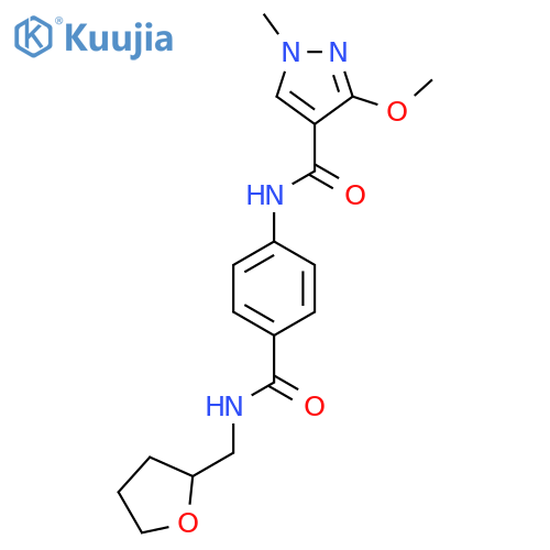 3-methoxy-1-methyl-N-(4-{(oxolan-2-yl)methylcarbamoyl}phenyl)-1H-pyrazole-4-carboxamide structure